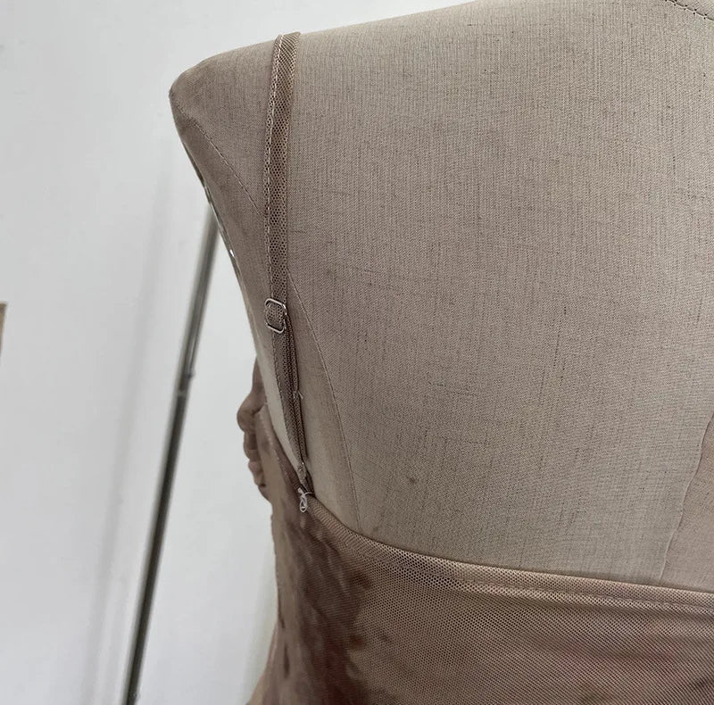 2025 Mesh Camisole for Women Stretch Casual Tie Dyeing Braless Sleeveless Adjustable Straps Asymmetrical Ruffle Tops
