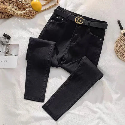Women's Spring Autumn Style Slim Fit Trendy Denim Pants