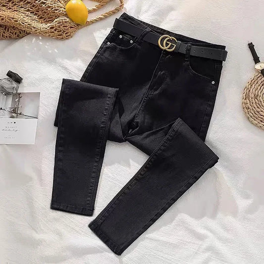 Women's Spring Autumn Style Slim Fit Trendy Denim Pants