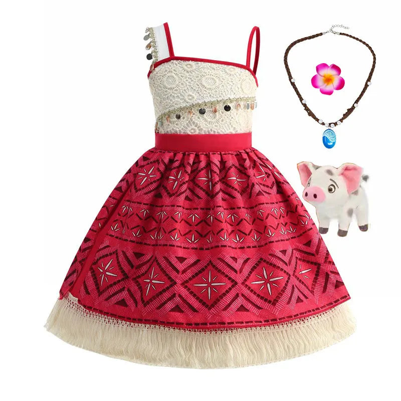 2026 Novo Filme Moana Cosplay Roupa Vestido Infantil Carnaval Vaiana Purim Festival Fantasia Menina Princesa Aniversário Festa Vestido