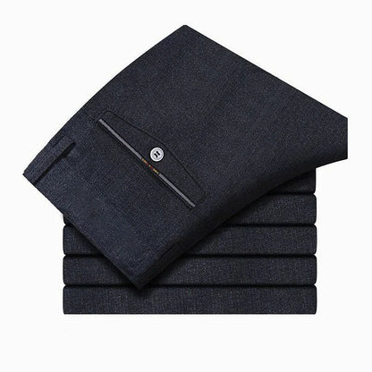 Mens Trousers Business Casual Pants Spring Summer Dress Pants Black Grey Loose Formal Suit Pants for Dad Husband