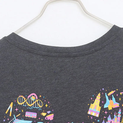 Embroidery T Shirt Women Casual V Neck Short Sleeve Tshirt Top Mickey Cartoon Tee Streetwear