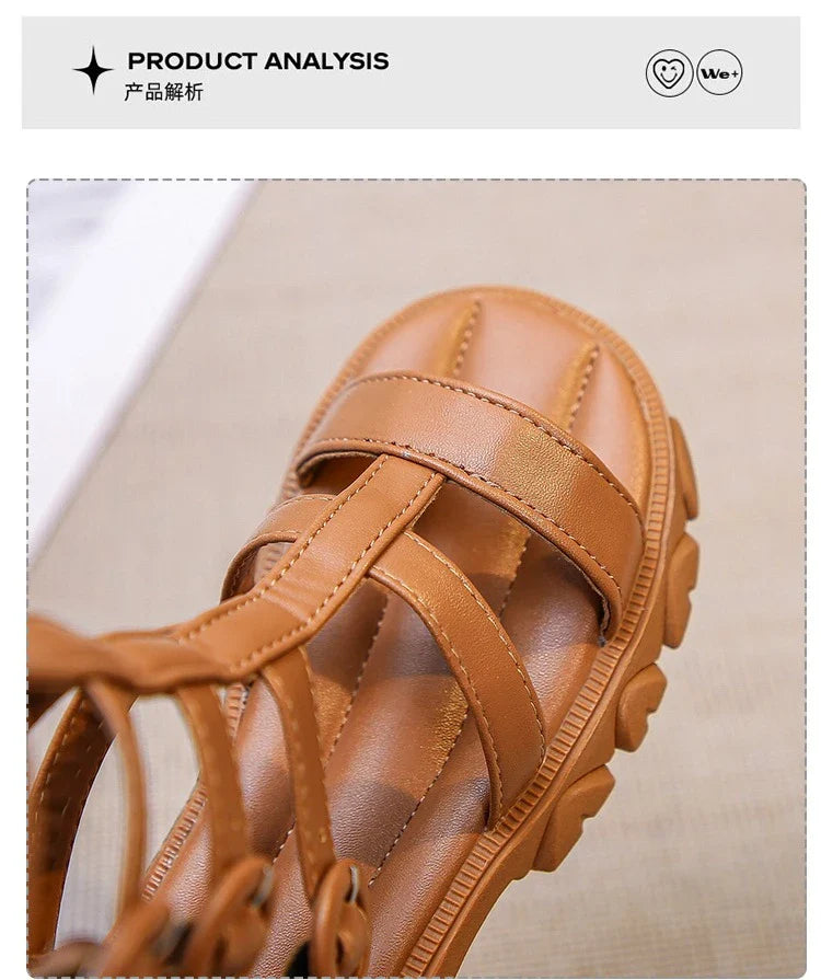 Girls' Shoes Princess Shoes 2026 Summer New Roman Shoes Children's Soft soled Student Performance Single Shoes Versatile Sandals