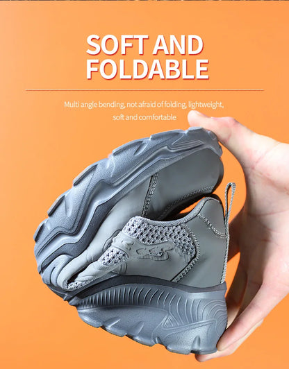 Summer Work Shoes with protection breathable Lightweight ShoesSteel Toe Shoes Men  Anti-smashing Industrial Safety Shoes