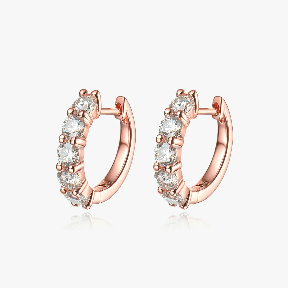 100% 925 Sterling Silver each 0.2ct 3.5mm Moissanite Hoop Earrings For Women Sparkling Wedding Party Fine Jewelry Gift