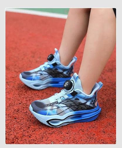 Children‘s Basketball Shoes Cushioned Sneakers Non-slip Breathable Running Shoes Lace-up Boys Girls Athletic Shoes Tennis Shoes