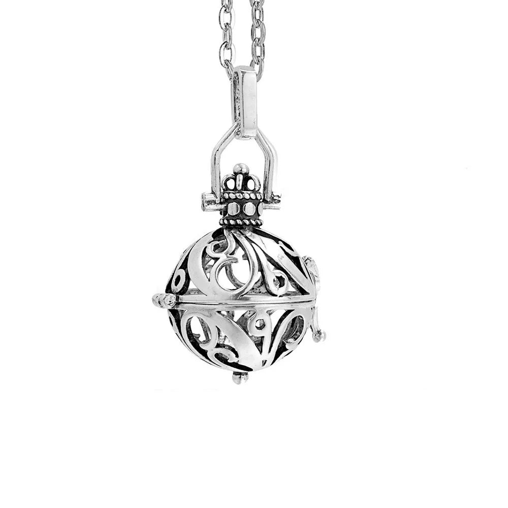Music Chime Mexico Angel Ball Caller Locket Necklace Antique Vintage Pregnancy Essential Oil Diffuser Aromatherapy Necklace