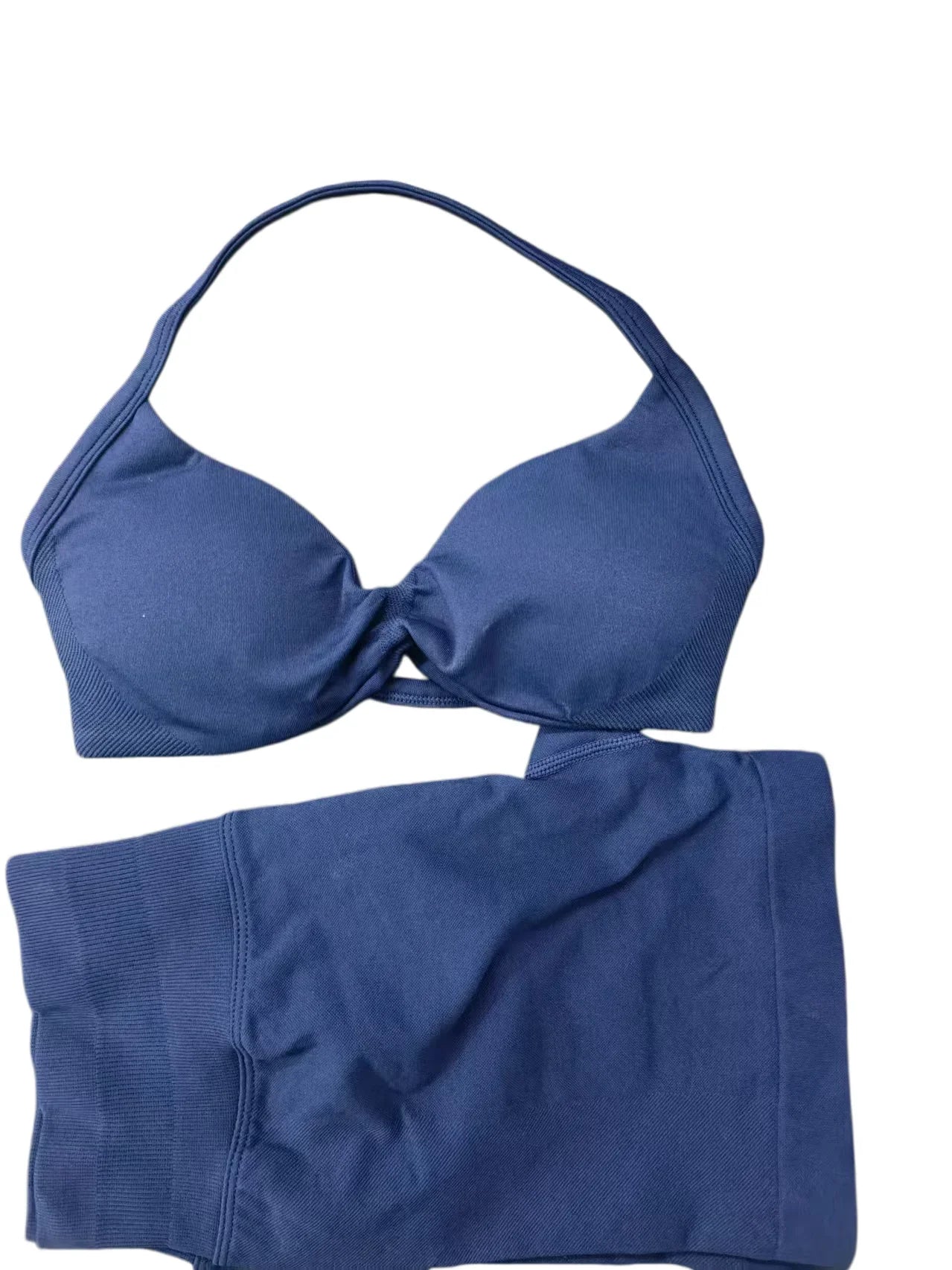Impact Womens 2 Piece Yoga Set Strappy Seamless Sports Bra and High Waist Scrunch Shorts for Gym Workout and Fitness Training