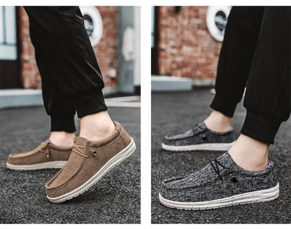 Brand Men Casual Shoes Fashion Denim Canvas Shoes Breathable Men Walking Flat Shoes Outdoor Large Size Light Men's Shoes Loafers