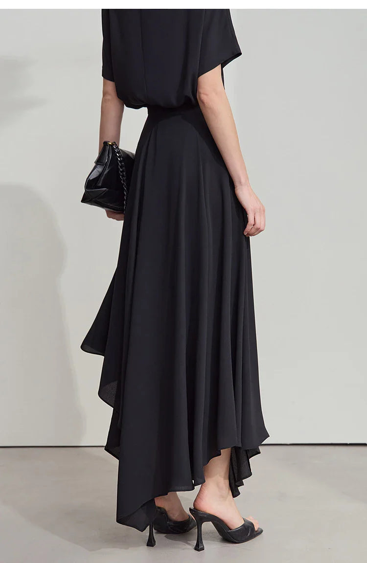 Minimalist Office Lady Skirts Women 2025 New Summer Solid Loose Asymmetric Large A-line Skirt Female Fashion 12542168