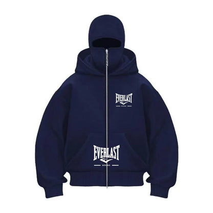 New Double Hooded fleece Women's Balaclava Hoodie Zipper Warmth Autumn/Winter Men's Clothing Masks Men's/Women's Same Style