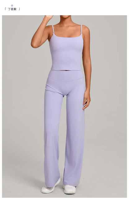 Gym Workout Clothes Women's Casual Wear Outdoor Sports Tight Yoga Suit Naked Feeling Fitness Suit High Waist Yoga Two-piece Set