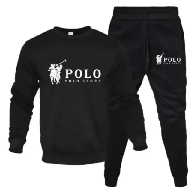 Men's autumn and winter set of round-neck sweatshirts and jogging pants, fashionable for autumn and winter, fitness and casual