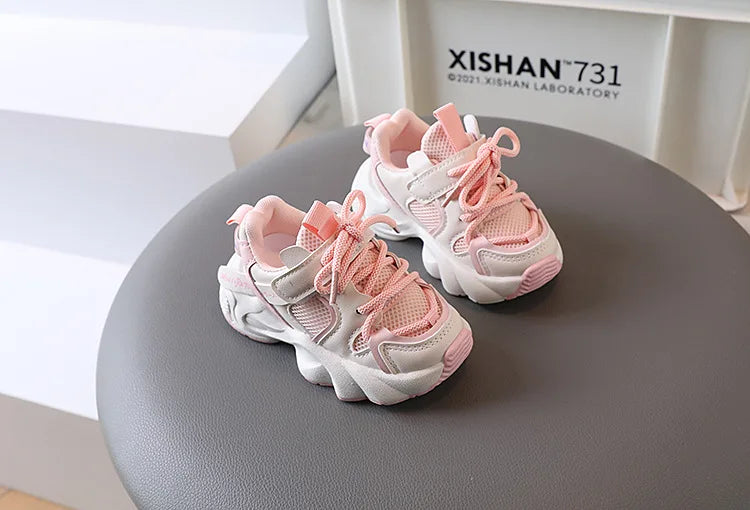 Sports Shoes for Children Baby Girls Shoes Kids Shoes Boys Chunky Sneakers Toddler Lace-up Casual Shoes Thick Bottom Sneakers