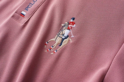 High end brand men's exquisite printed polo shirt short sleeve 2024 summer new cool and comfortable silk casual lapel T-shirt