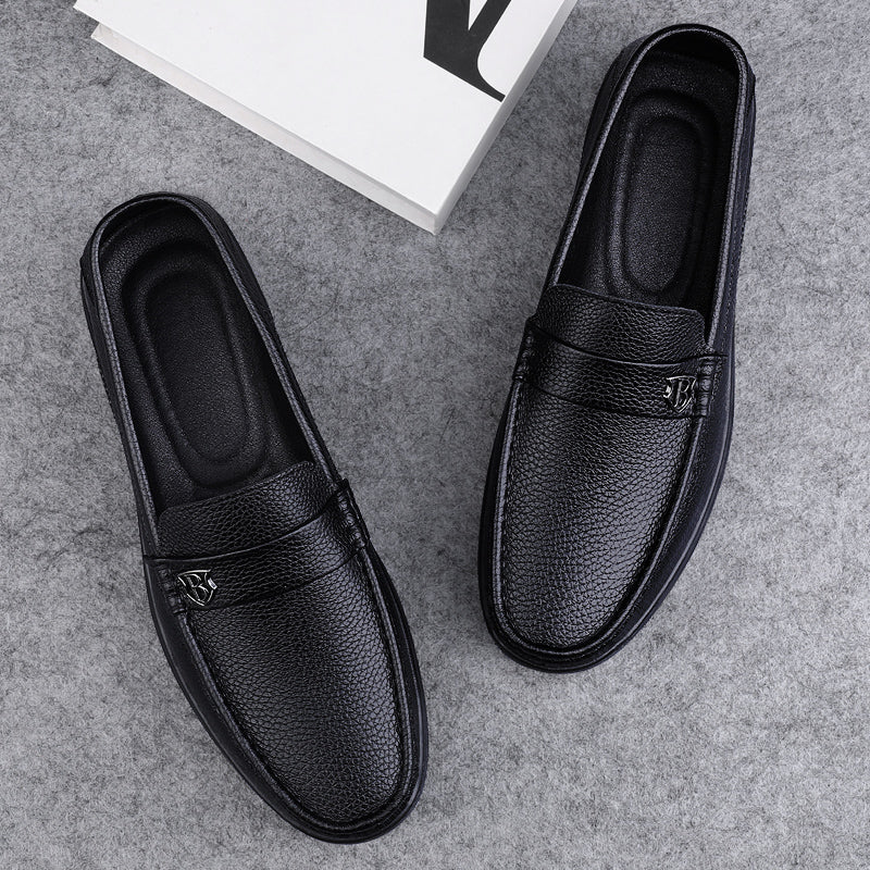 Genuine Leather Casual Shoes Men Handmade Slip on Platform Walking Shoes Outdoor Footwear Driving Loafers Breathable Sneakers