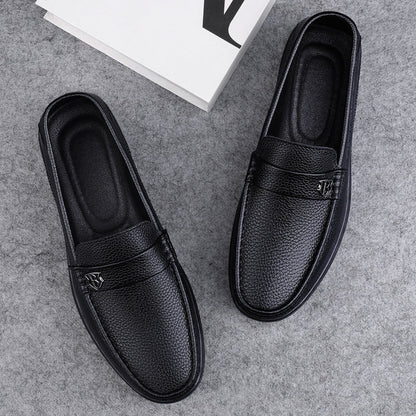 Genuine Leather Casual Shoes Men Handmade Slip on Platform Walking Shoes Outdoor Footwear Driving Loafers Breathable Sneakers
