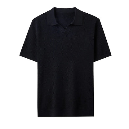 Men's Stretch 100% Cotton Polo Shirt - Pineapple Knit Seagull Collar, Breathable Short Sleeve Tee with Flexible M-4XL 6 Colors