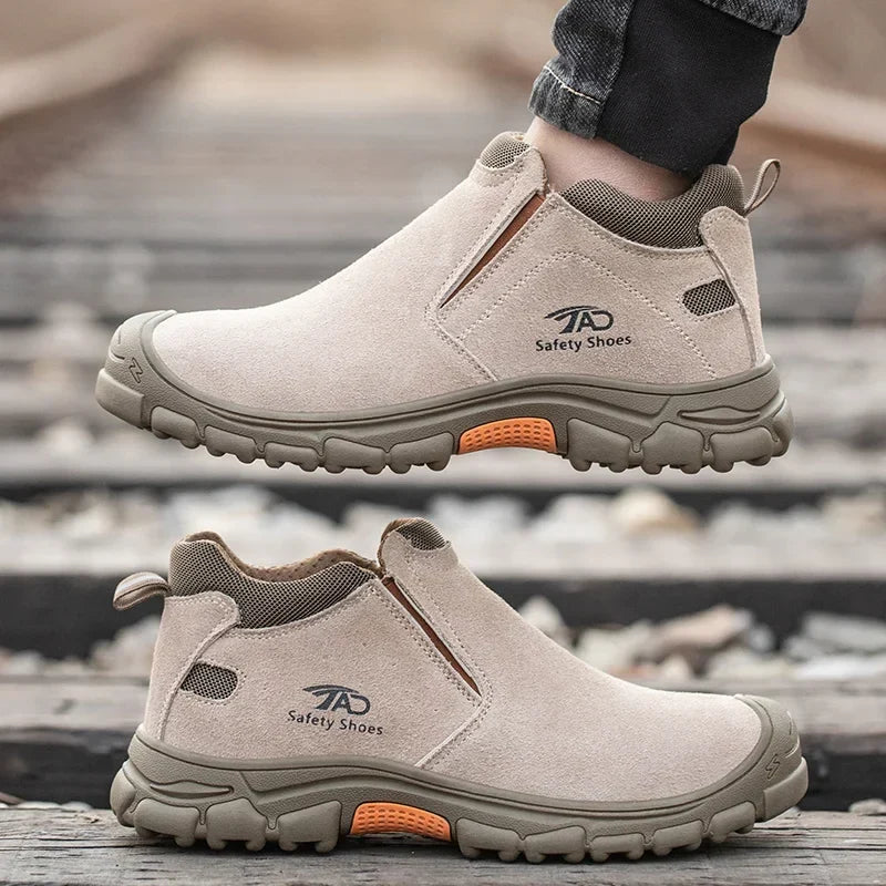 Low Cut Welding Safety Boots for Men Anti-smashing Construction Work Shoes Puncture Proof Indestructible Shoes Safety Work Boots