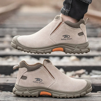 Low Cut Welding Safety Boots for Men Anti-smashing Construction Work Shoes Puncture Proof Indestructible Shoes Safety Work Boots
