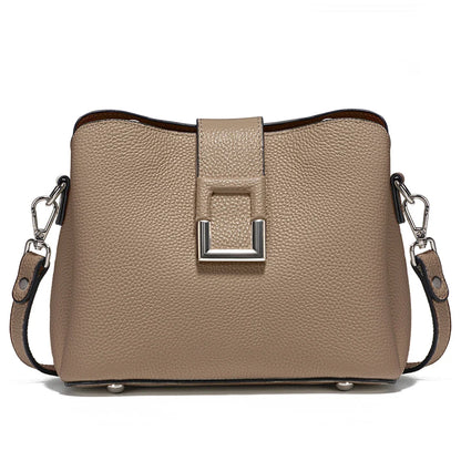 Genuine Leather White Designer Noble Shopper Shoulder Bag Commuter Large Bucket Handbag Women Tote Bucket Cross Body Bag