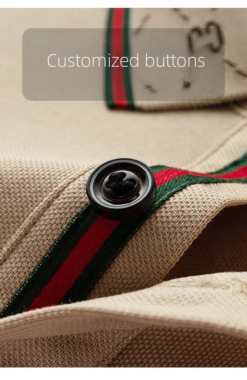 2025 New Summer Men's Business Leisure High end Fashion Boutique Embroidery Original Design Top Short sleeved Polo Shirt