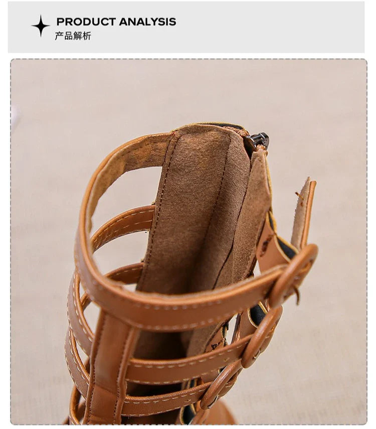 Girls' Shoes Princess Shoes 2026 Summer New Roman Shoes Children's Soft soled Student Performance Single Shoes Versatile Sandals