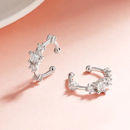 0.64cttw Full Moissanite Clip Earrings Women Luxury Quality Hip Hop Party Jewelry S925 Sterling Silver Plated Platinum