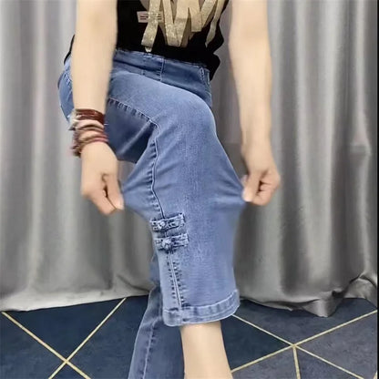 Women Jean Loose Straight Ankle-Length Cowboy Pants