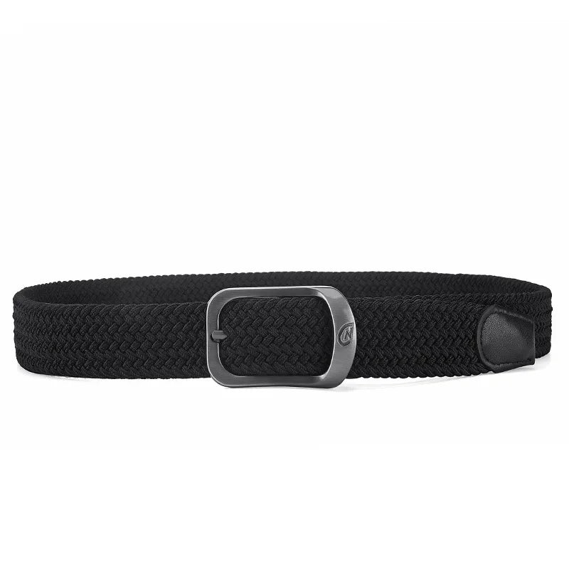 Unisex Woven Elastic Belt Men Luxury Women Belt Designer Men Alloy Pin Buckle Waist Straps Belts No Hole Cinturones Luxury Mujer