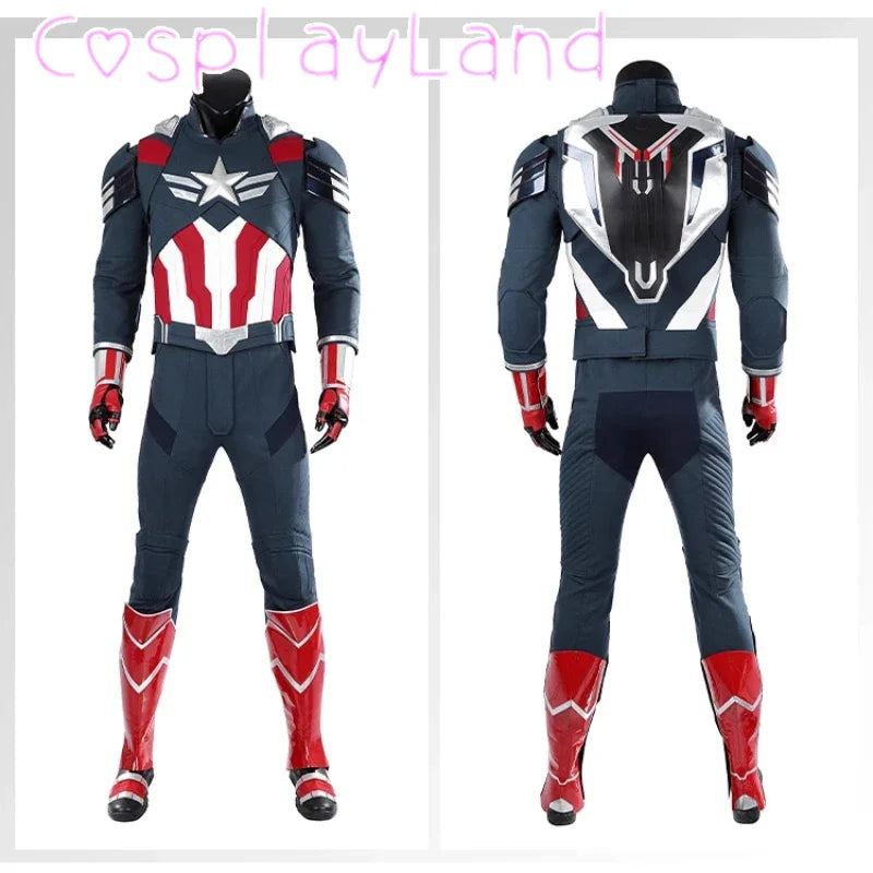 New Superhero Cosplay Costume Captain Steve Rogers Suit Adult Men Halloween Comic Con Outfit Custom Made Superhero Jumpsuit