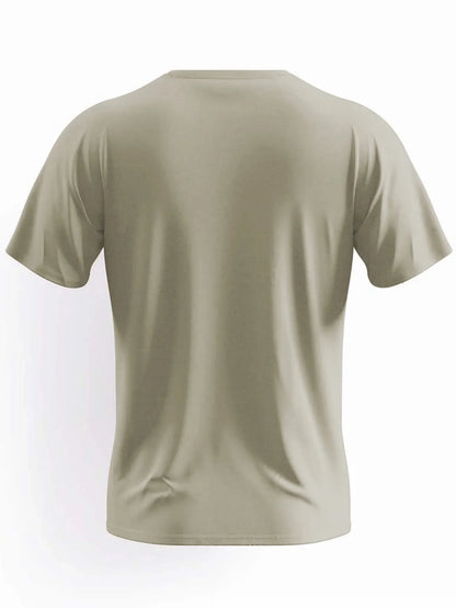 Men's summer 100 cotton fashionable casual loose solid color multi-color optional sports round neck short sleeved T-shirt top