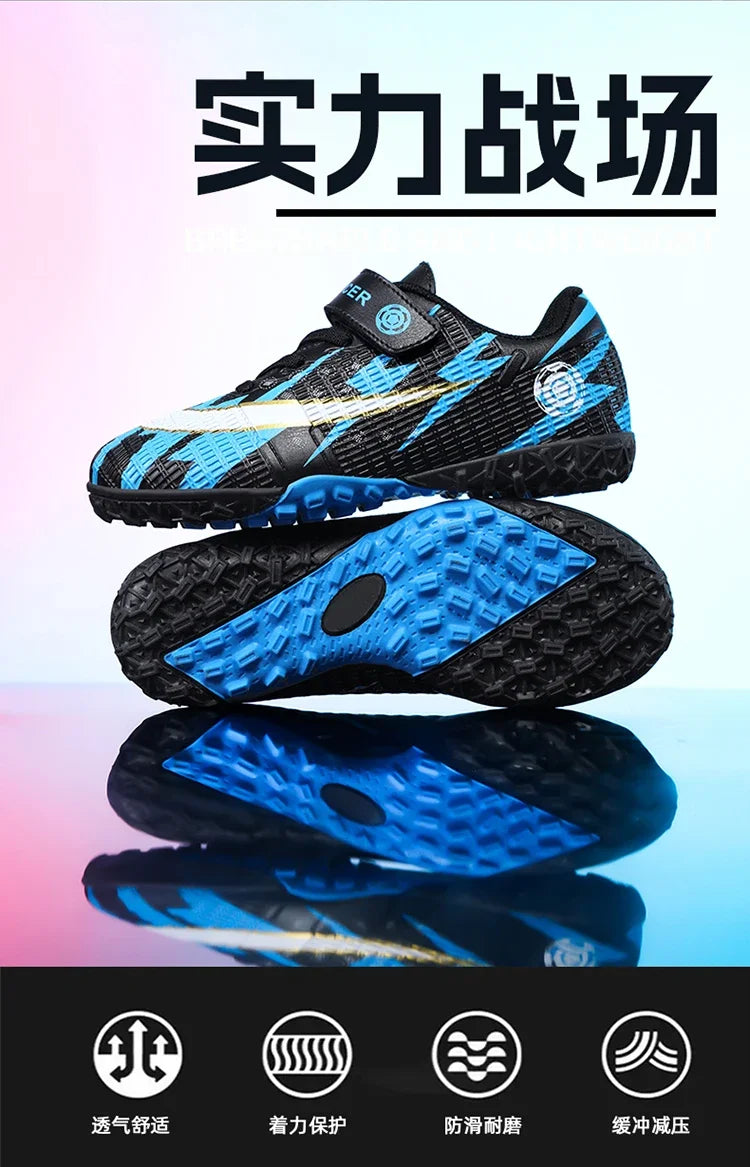 New Child's Football Shoes Society Professional Original Child's Society Cleats Kid Sneakers Indoor Soccer Trainers Youth Sports