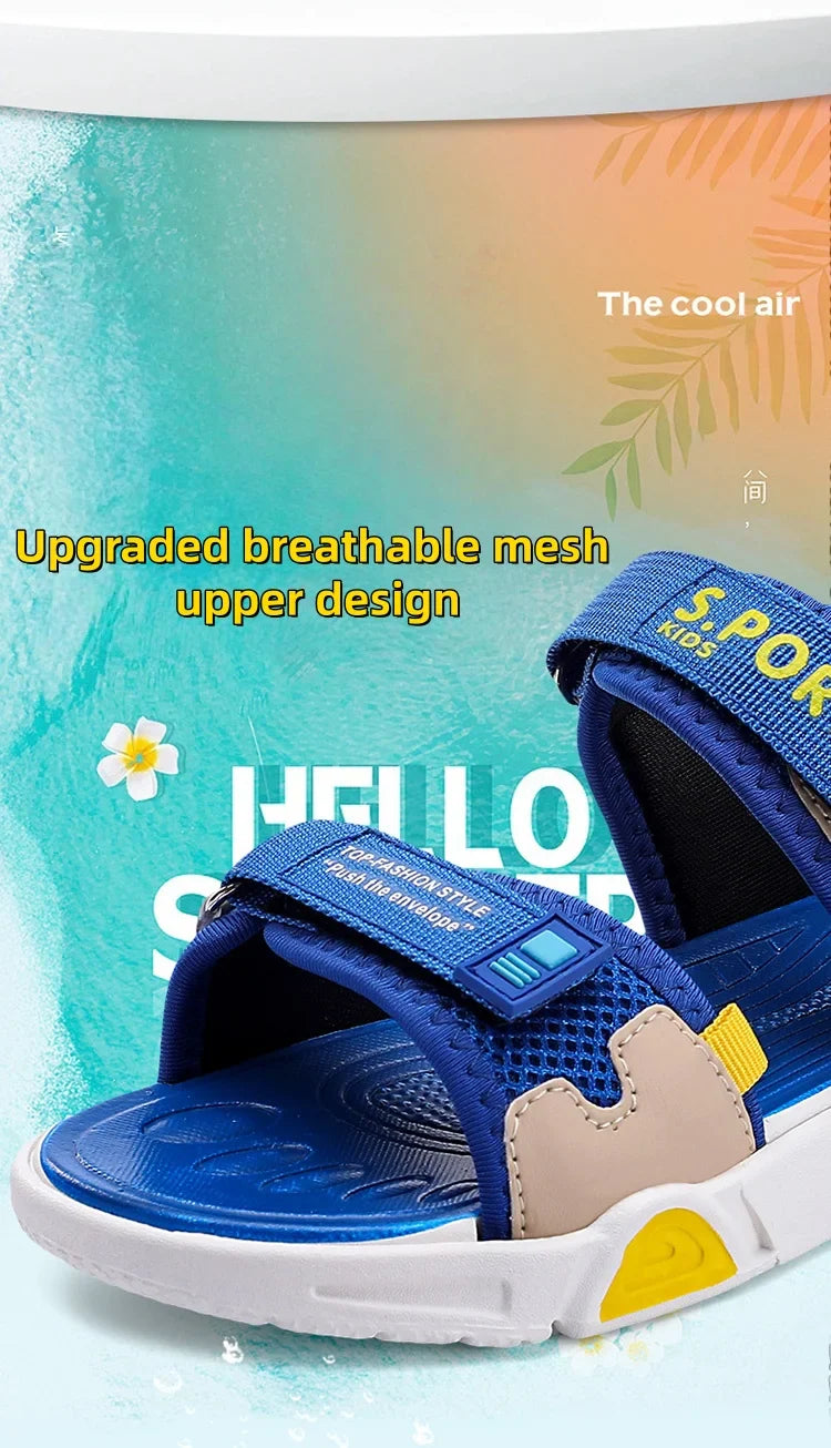 Children's sandals cartoon soft-soled non-slip boys' sandals in summer hook and loop fashion girls' sandals 4-10 years old 38