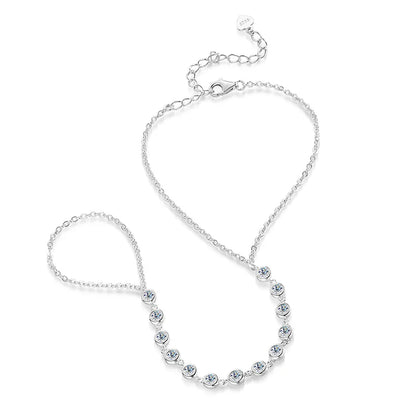 14-21CM Adjustable All Real Moissanite Bracelets for Women Girls Sparkling Chain Lab Diamond GRA Pure S925 Silver Jewelry