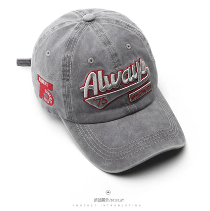 Women Men Baseball Cap Fashion Letter Embroidery Snapback Hat Vintage Washed