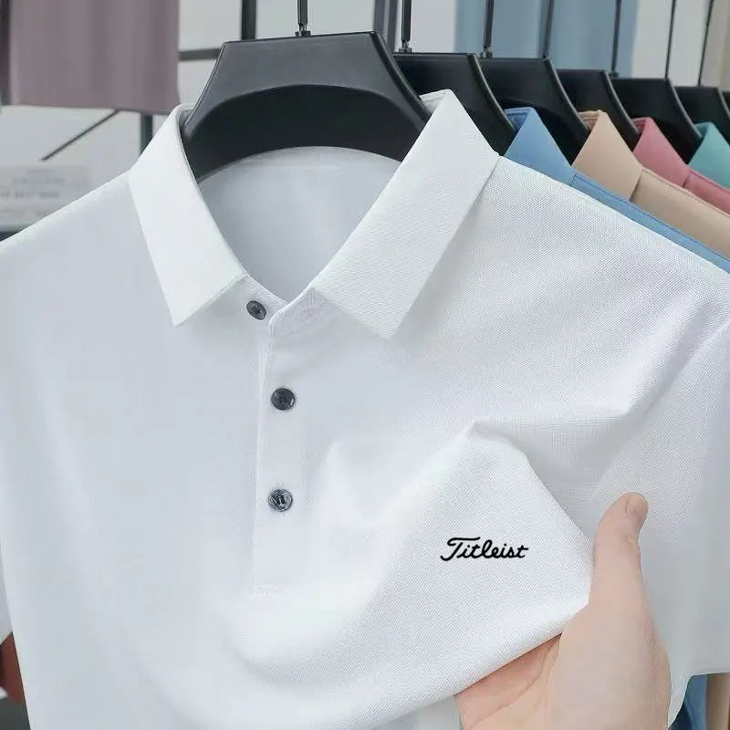Men's Golf Outdoor Casual Polo Shirt T-Shirt Summer High-End Brand Cool and Breathable Fitness Sports Short Sleeve Top