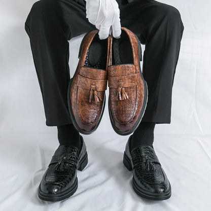 Formal Shoes For Men Fashion Casual Leather Loafers Male Slip On Business Leather Shoes Men's Dress Shoes Party Office Loafers