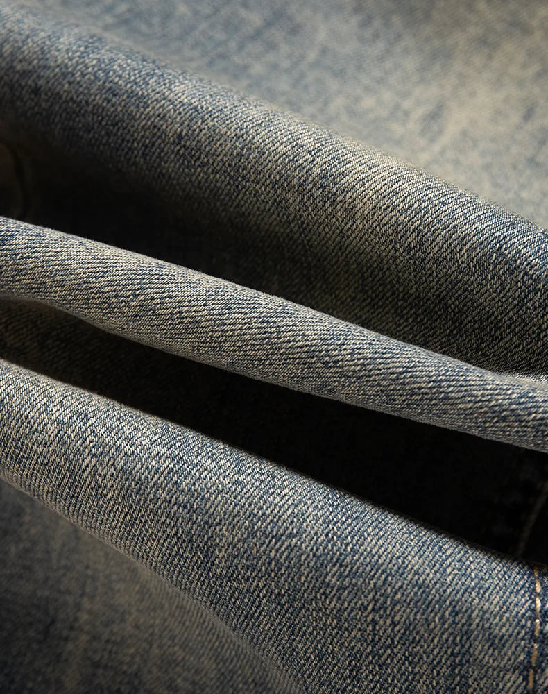 Men's Premium Lightweight Business Stretch Denim Pants - Versatile Slim Fit Straight Leg Long Trousers for All Seasons