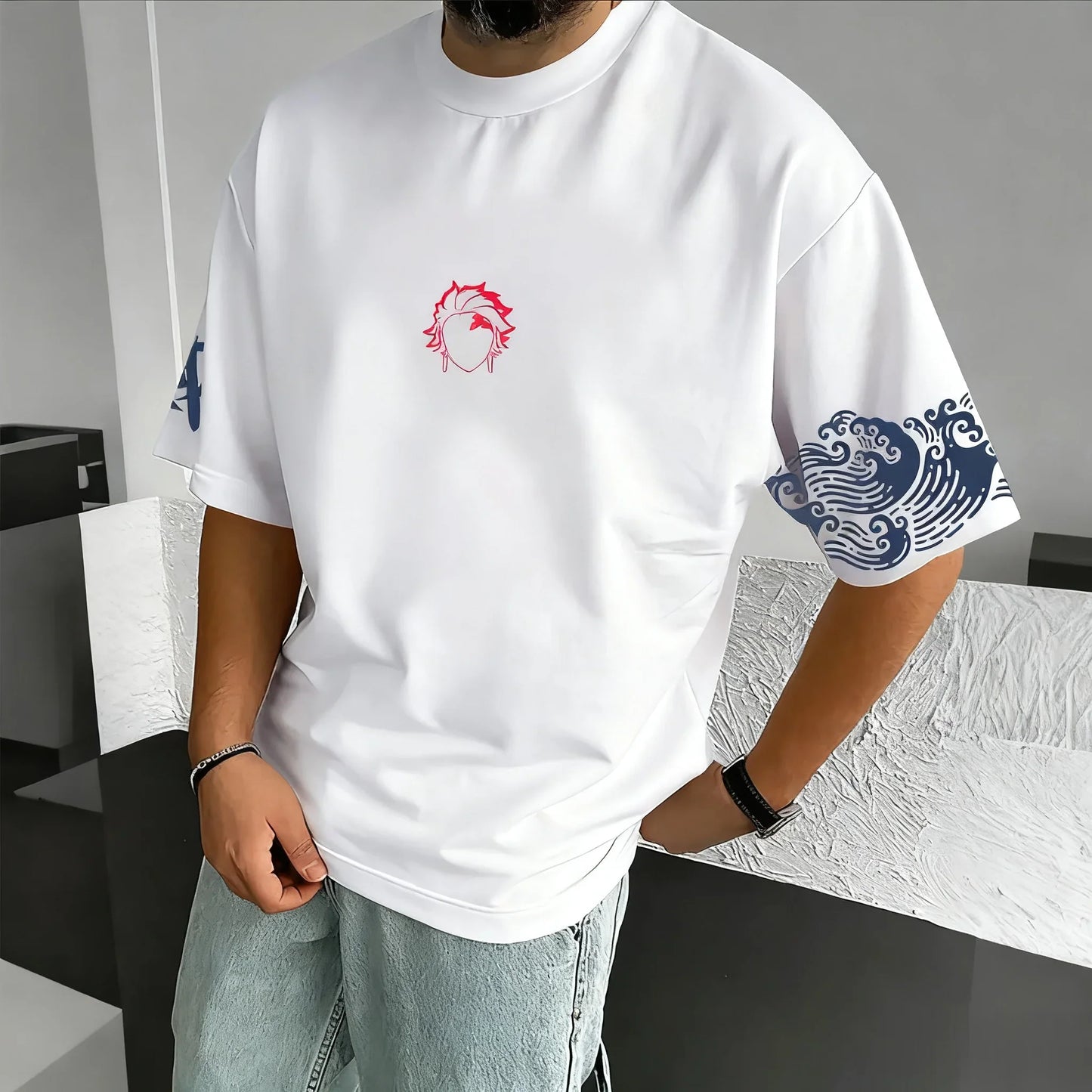 Camiseta Demon Slayer Anime Manga Curta Masculina Feminina Algodão Streetwear Casual Tops Verão Oversized Fashion Y2k Unissex