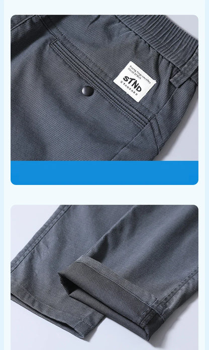 Thin Men's Pants Spring Summer Straight Casual Pants Lyocell Fabric Fashion Slim Stretch Korean Trousers Solid Color 2025 New