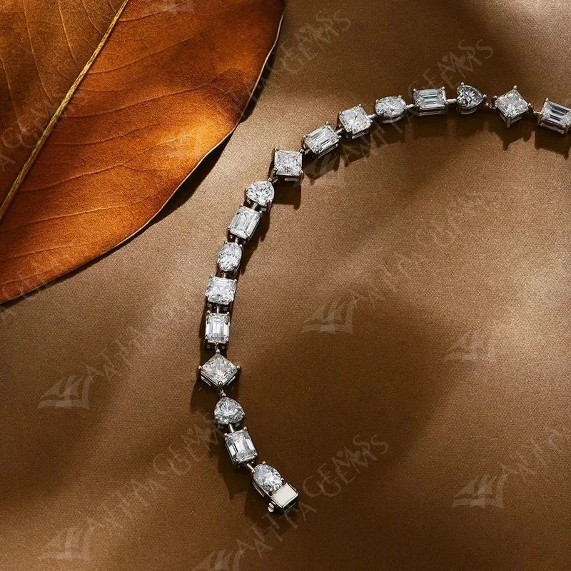 D Color All Moissanite Bracelet for Women Men 100% 925 Sterling Silver Diamong Wedding Bridal Luxury Hand Jewelry Gift