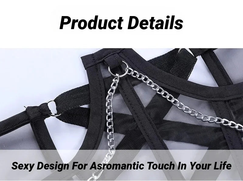 Sexy Corset Underbust Punk Metal Chain Black Women Top Curve Shaper Strap Slimming High Waist Belt Lace Bustiers Mall Goth Corse