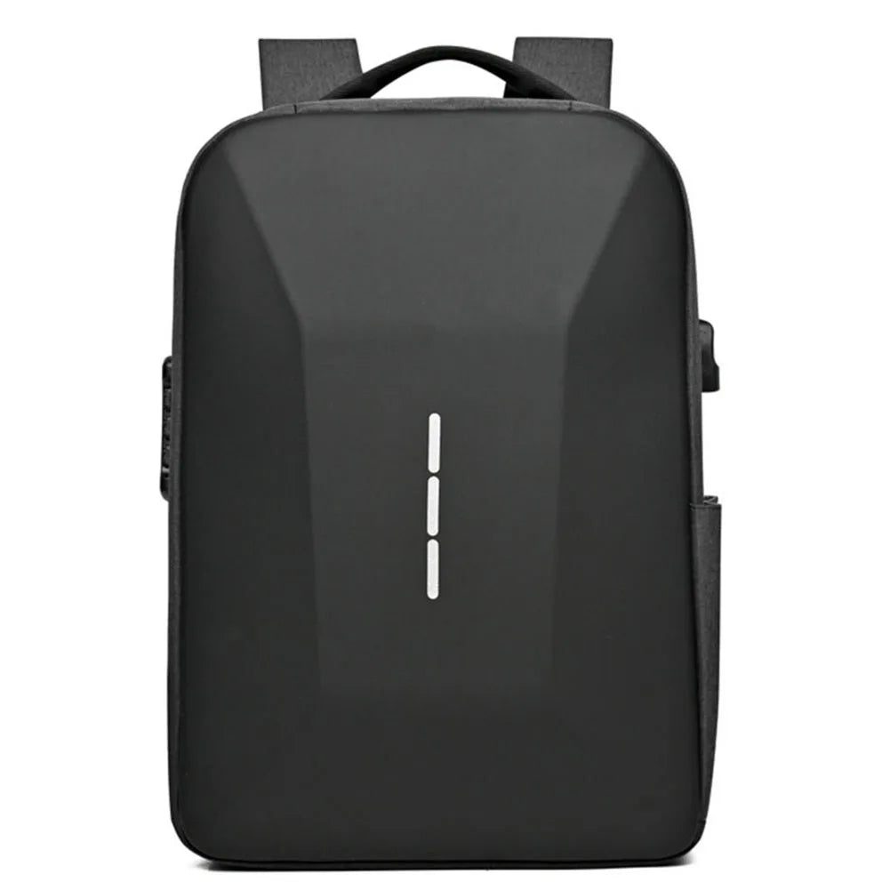 Men Portable Casual Backpack Large Capacity Zipper Daypack Secure Password Lock Waterproof with USB Charging Port Laptop Bag