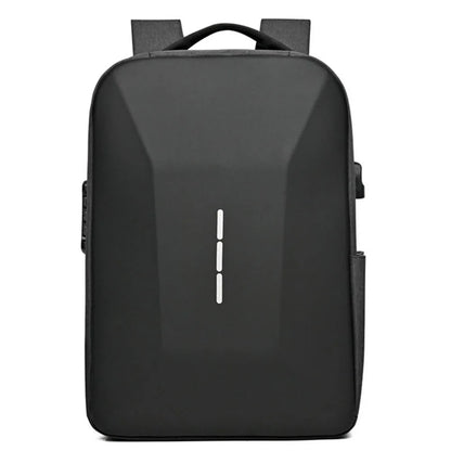 Men Portable Casual Backpack Large Capacity Zipper Daypack Secure Password Lock Waterproof with USB Charging Port Laptop Bag