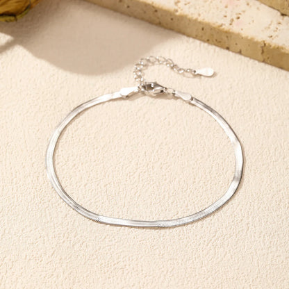 925 Sterling Silver Simple Trendy Snake Stackable Trendy Chain Bracelet For Women Party Fine Jewelry Accessories