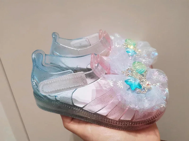 Girls' Princess Sandals 2025 Summer New Children's Jelly Sandals Soft Bottom Closed-toe Anti-collision Baby Kid's Beach Shoes
