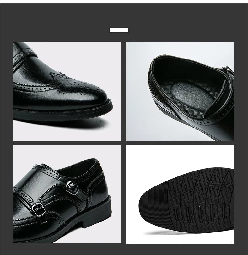 Formal Leather Shoes For Men Classic Casual Business Shoes Men High Quality Men's Dress Shoes Wedding Offcie Social Brogues Shoe