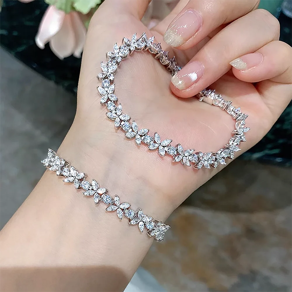 Luxury Butterfly Moissnaite Tennis Bracelets with Certificate /High Carbon Diamond Bracelet for Women 100% S925 Silver Jewelry