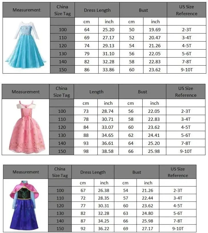 2-10Y Kids Prium Cosplay Elsa Anna Costume Dress 2025 Winter Long Mesh Princess DressGirl Christma Carnival Clothes Ball Gown